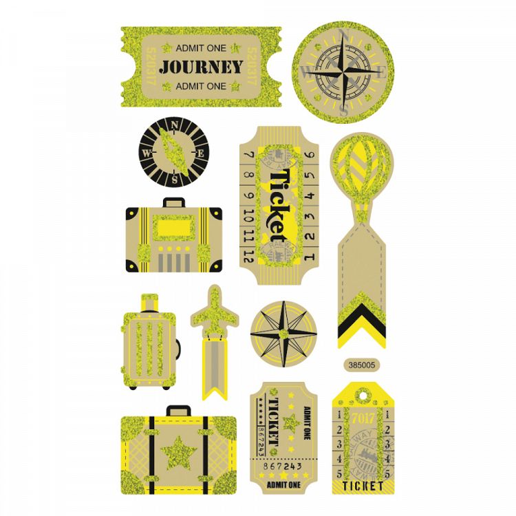 Set Craft Paper Stickers, 8 Sheets, 10X16 cm, VINTAGE