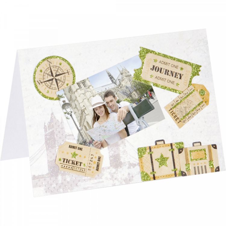 Set Craft Paper Stickers, 8 Sheets, 10X16 cm, VINTAGE