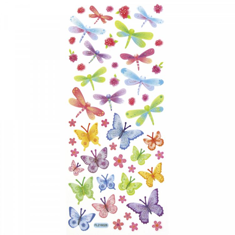 Set Glitter Stickers, 5 Sheets, 10X23 cm, DECODREAMS