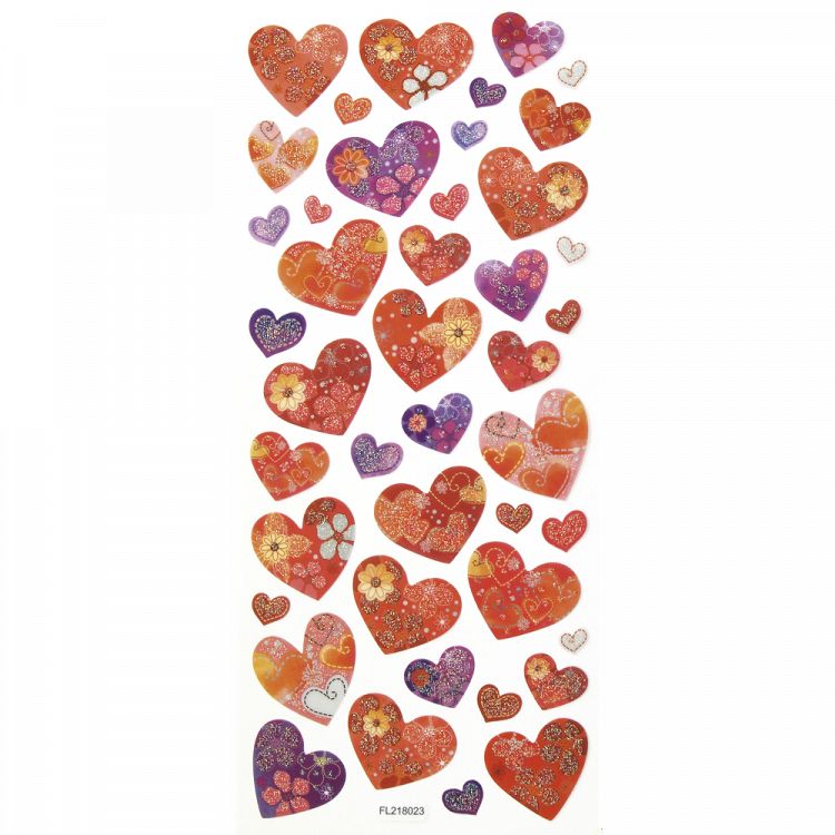 Set Glitter Stickers, 5 Sheets, 10X23 cm, DECODREAMS