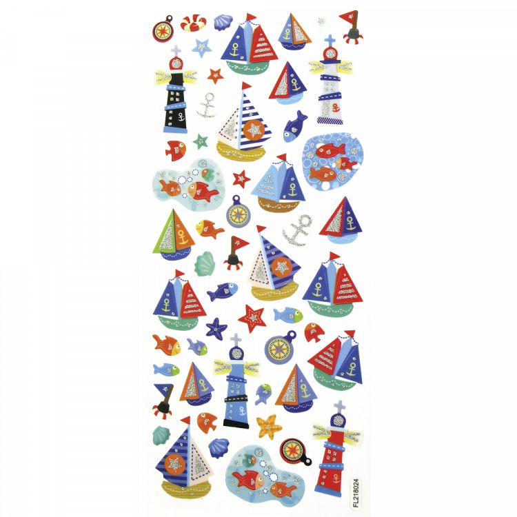 Set Glitter Stickers, 5 Sheets, 10X23 cm, DECODREAMS