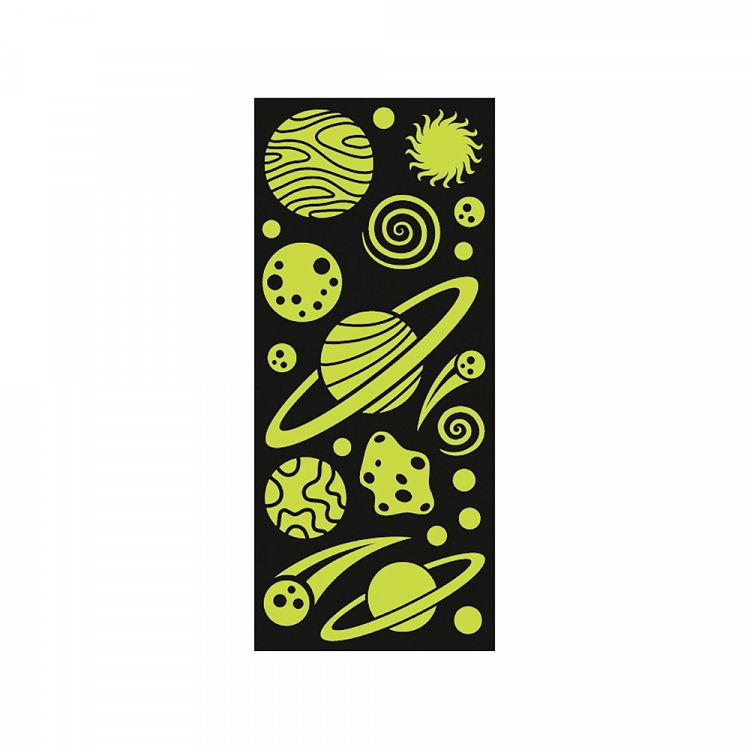 Σετ Αυτοκόλλητα Glow in the dark, 2 Φύλλα 10X23εκ SPACENIGHT