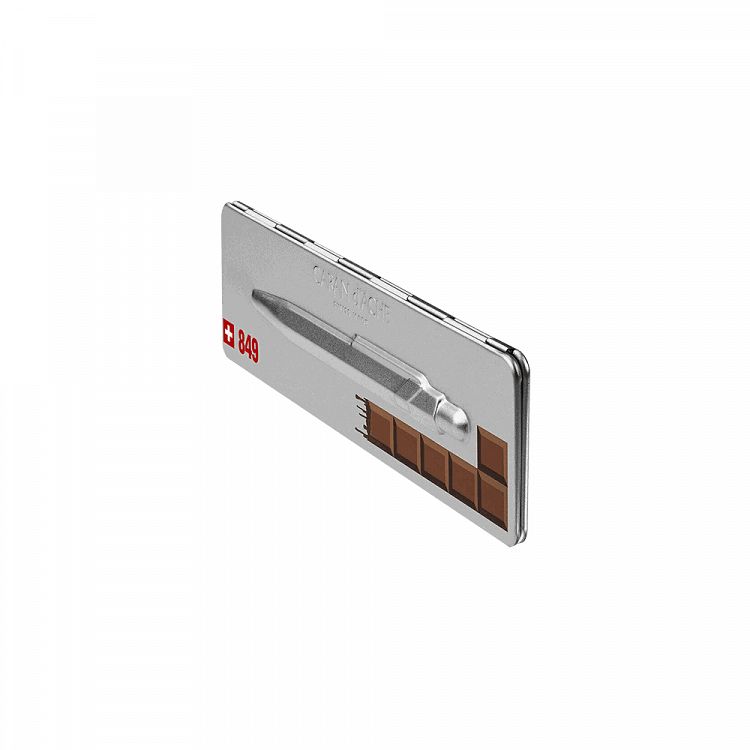 Μεταλλικό Ball pen σε Μεταλλικό Κουτί, CDA TOTALLY SWISS Chocolate Μπλε 1.00mm