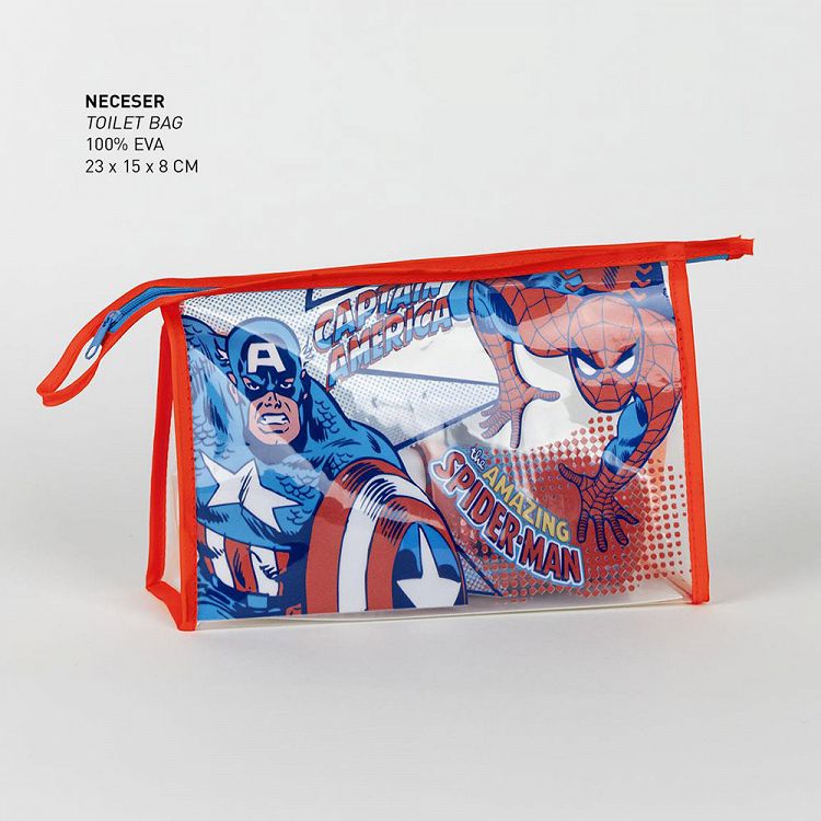Transparent PVC Toiletry Bag with Hair-brush, Towel and Cup MARVEL AVENGERS