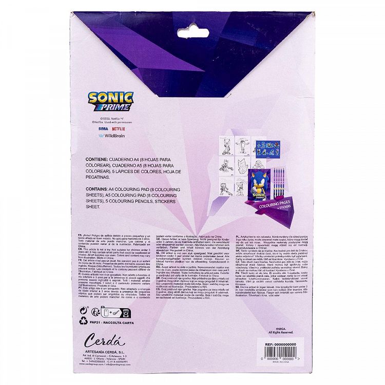 Colouring Stationery Set 8pcs SONIC Prime