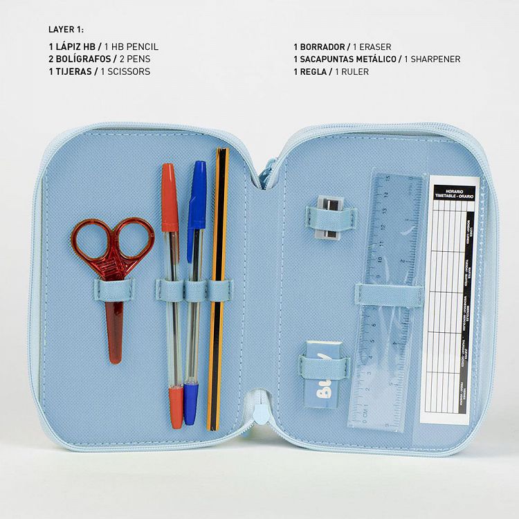 Triple Rectangular Pencil Case BLUEY