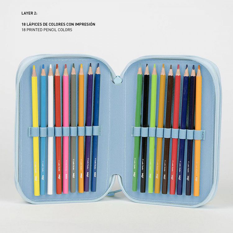 Triple Rectangular Pencil Case BLUEY