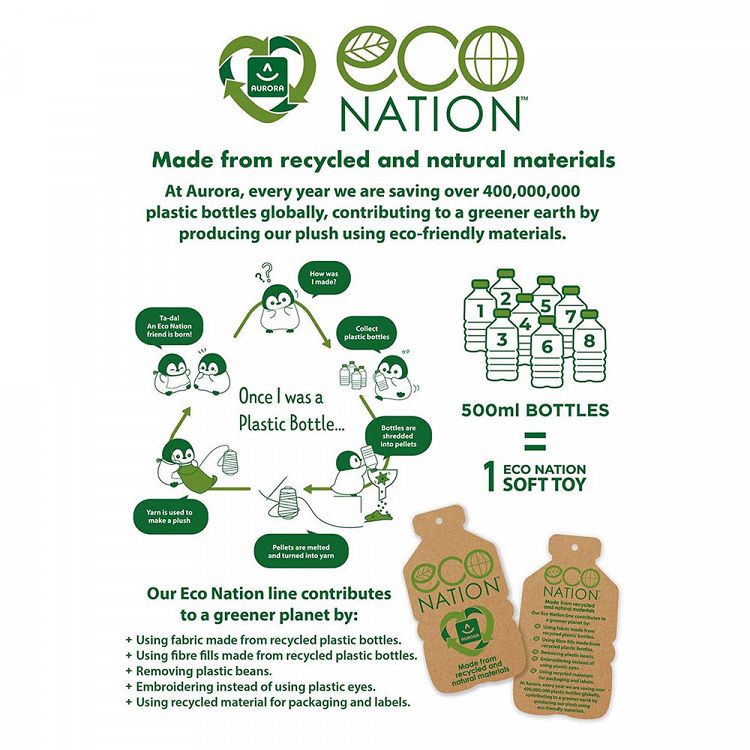 ECO NATION Mini Panda - Πάντα Λούτρινο, 13εκ