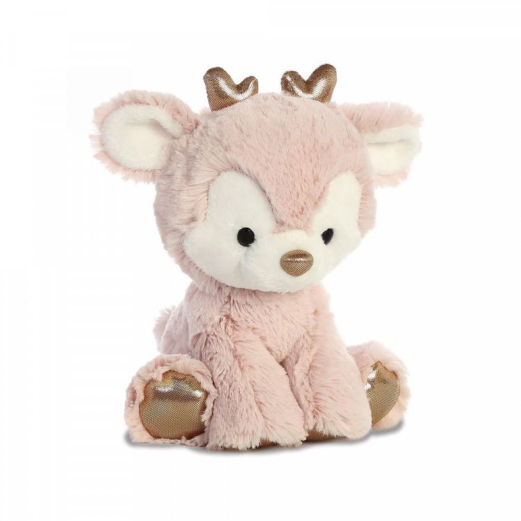 GLITZY TOTS Pink Reindeer Soft Toy 15cm