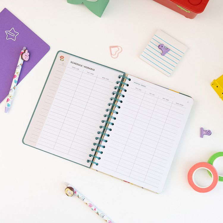 Hardcover Wire-O School Week to View Agenda 12 Months 2026/2027 15X21cm BT21
