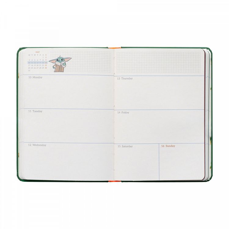 Hardcover School Weekly Agenda 17 Months 2026/2027 11x15,5cm STAR WARS THE MANDALORIAN AND GROGU