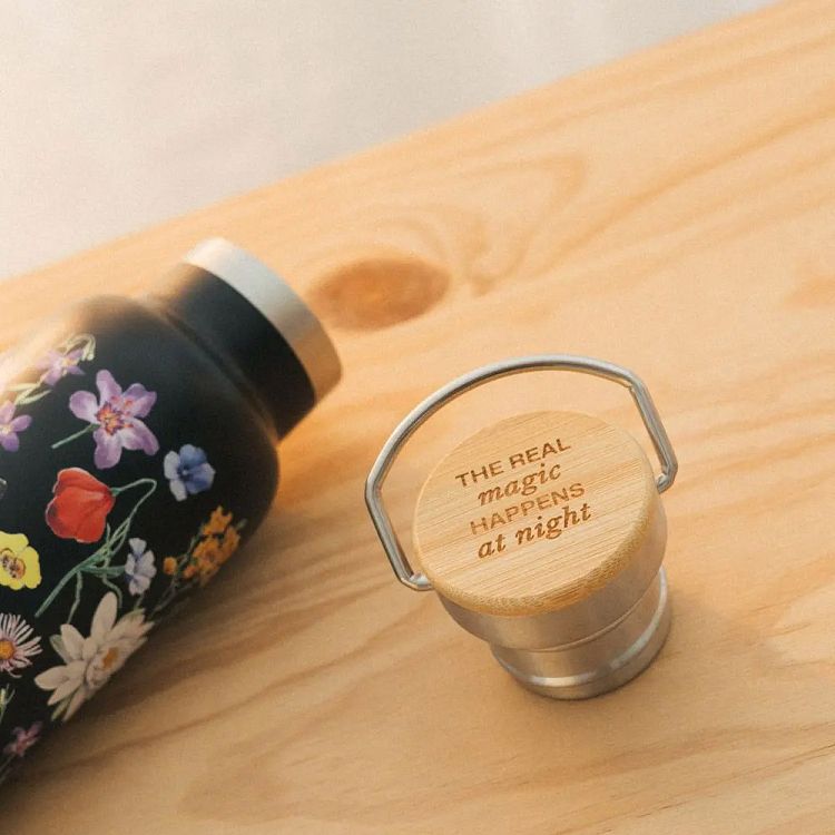 Μεταλλικό Μπουκάλι Θερμός με Λαβή 500ml SLEEPLESS GARDEN
