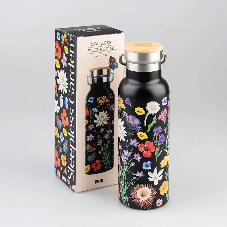 Μεταλλικό Μπουκάλι Θερμός με Λαβή 500ml SLEEPLESS GARDEN