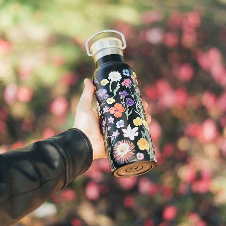 Μεταλλικό Μπουκάλι Θερμός με Λαβή 500ml SLEEPLESS GARDEN
