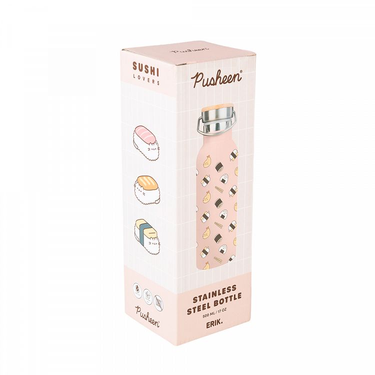 Metallic Bottle Thermos with Handle 500ml PUSHEEN Sushi Roll