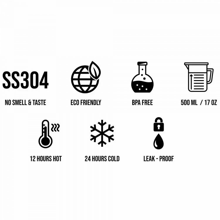 Metallic Bottle Hot&Cold 500ml WEDNESDAY