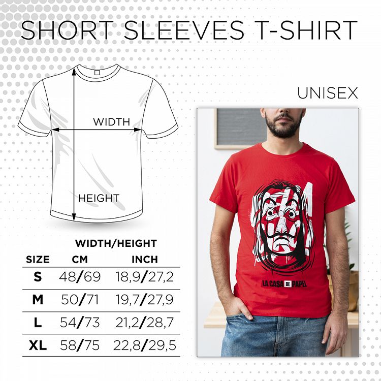 T-Shirt Size L LA CASA DE PAPEL Mask