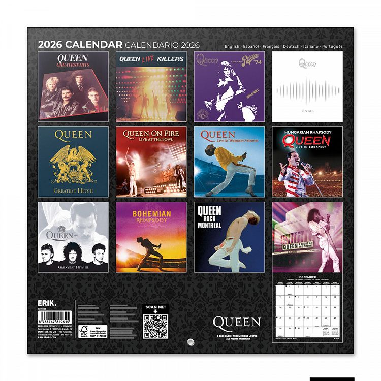 Wall Calendar 2026 30X30cm QUEEN