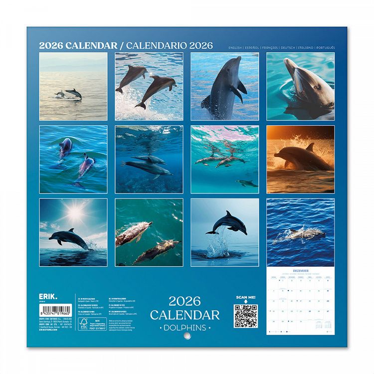 Ημερολόγιο Τοίχου 2026 30X30εκ DOLPHINS