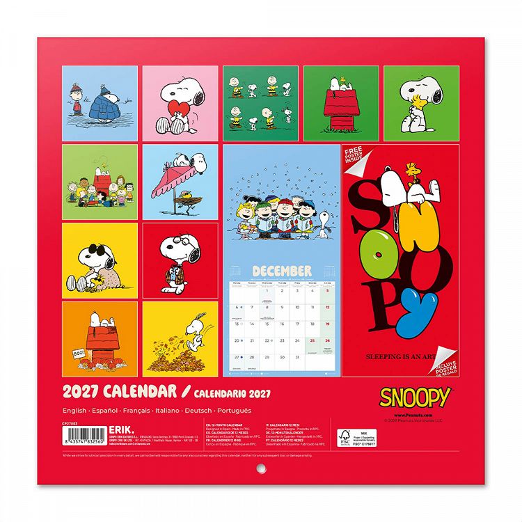 Ημερολόγιο Τοίχου 2027 30X30εκ SNOOPY