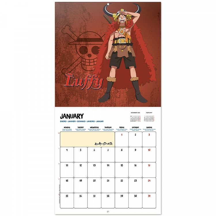 Wall Calendar 2027 30X30cm ONE PIECE Elbaph