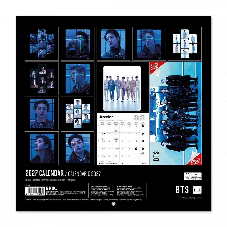 Wall Calendar 2027 30X30cm BTS