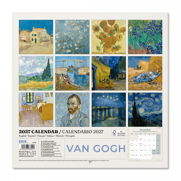 Ημερολόγιο Τοίχου 16 Μηνών 2027 30X30εκ VAN GOGH