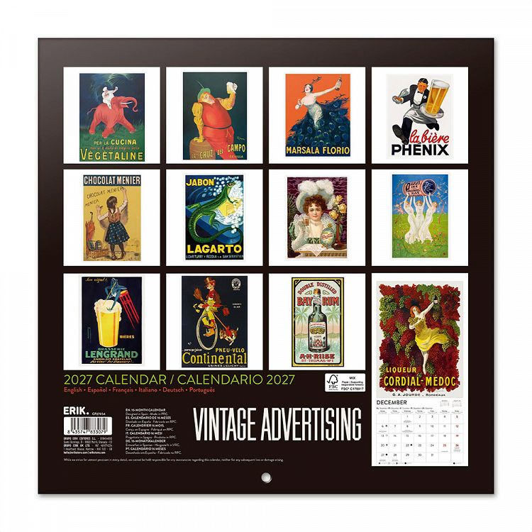 Ημερολόγιο Τοίχου 16 Μηνών 2027 30X30εκ VINTAGE ADVERTISING