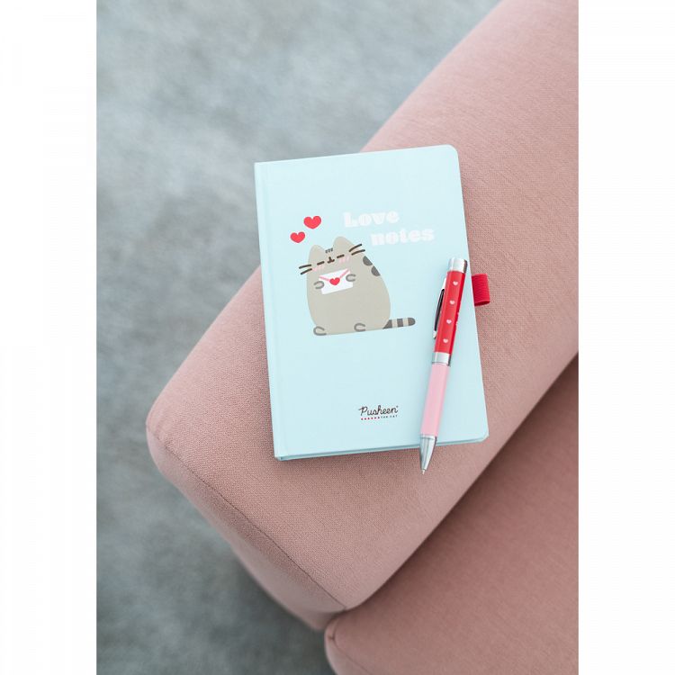 Premium Τετράδιο και Στυλό με Φωτάκι Α5 PUSHEEN Purrfect Love Collection