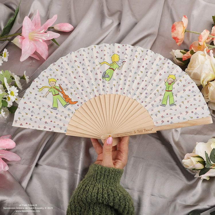 Foldable Fan THE LITTLE PRINCE White Color