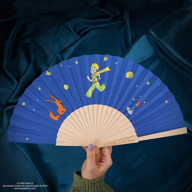 Foldable Fan THE LITTLE PRINCE Blue Color