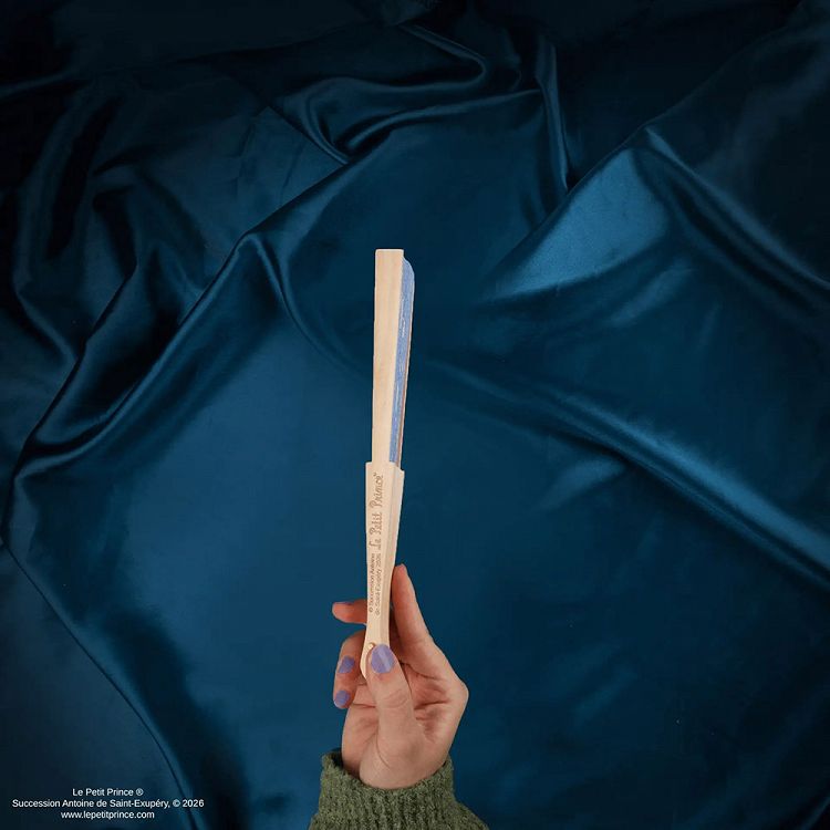Foldable Fan THE LITTLE PRINCE Blue Color
