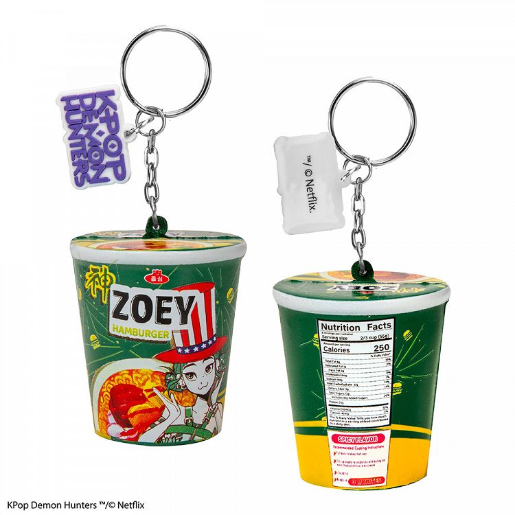 Squishy keyring K-POP DEMON HUNTERS Noodle Cup Zoey Hamburger