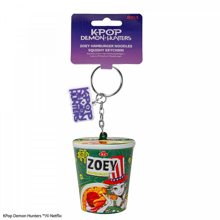 Squishy keyring K-POP DEMON HUNTERS Noodle Cup Zoey Hamburger