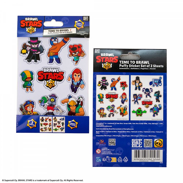 Set Of 2 Puffy Stickers BRAWL STARS