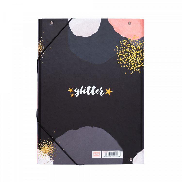 Folder Elastic cord A4 GLITTER Gold Dreams