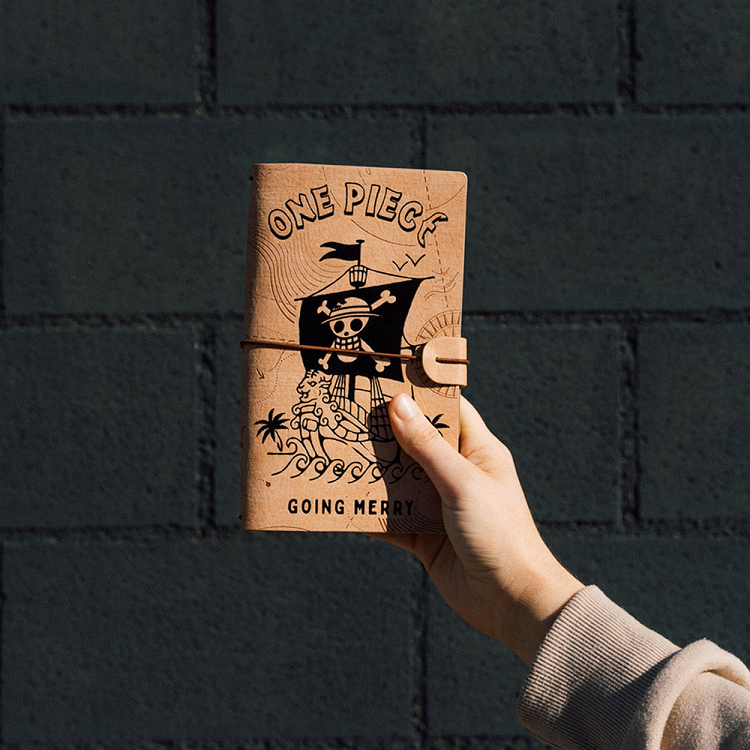 Synthetic Leather Soft Cover Travel Notebook 12X20 NETFLIX ONE PIECE Going Merry (Anime Collection)