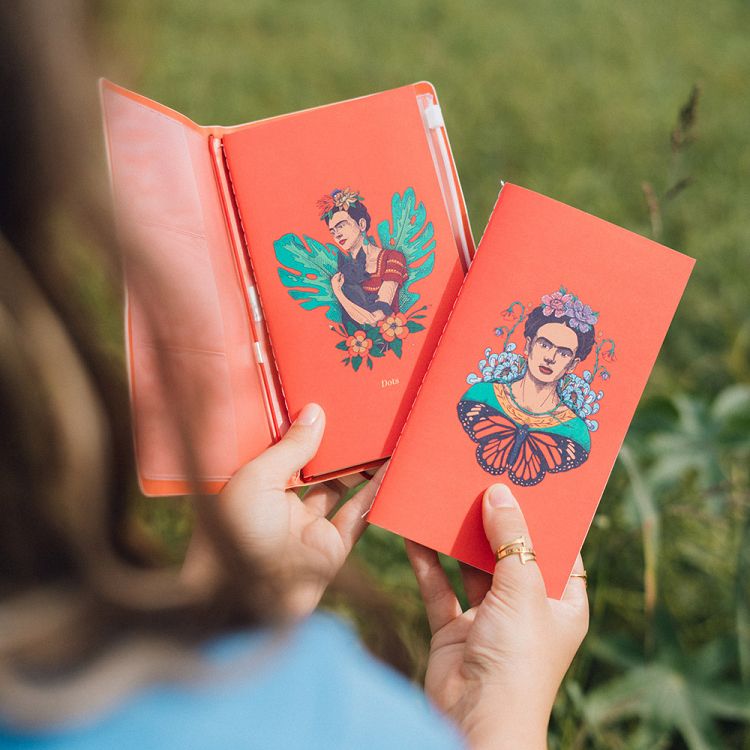 Synthetic Leather Soft Cover Travel Notebook 12X20 FRIDA KAHLO Viva la Vida