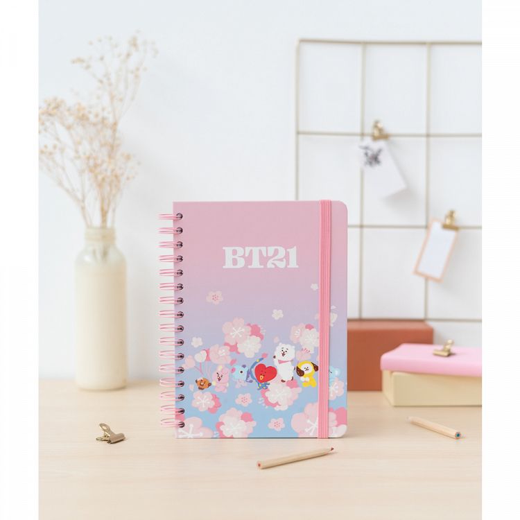 Notebook Hardcover Spiral Bullets A5/15X21 BT21 Cherry Blossom