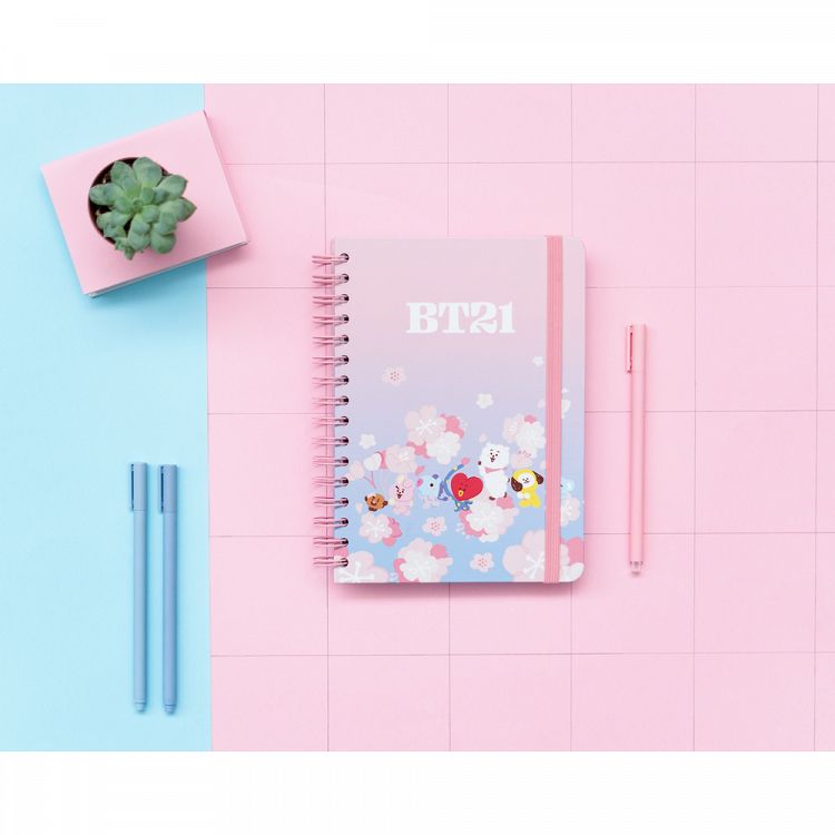 Notebook Hardcover Spiral Bullets A5/15X21 BT21 Cherry Blossom