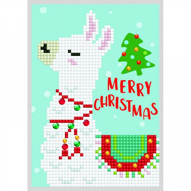 Diamond Dotz Ευχετήρια Κάρτα Merry Christmas Llama