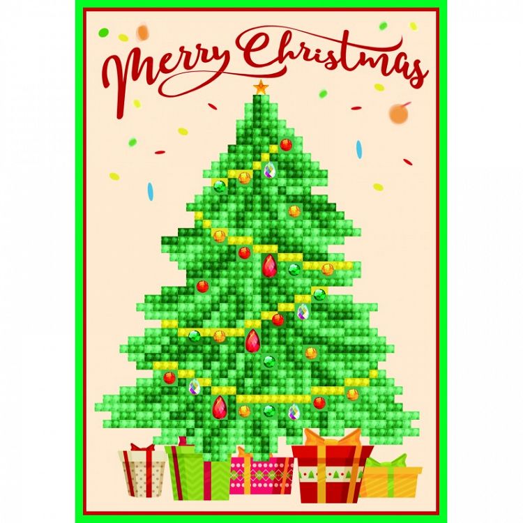 Diamond Dotz Ευχετήρια Κάρτα Merry Christmas Tree