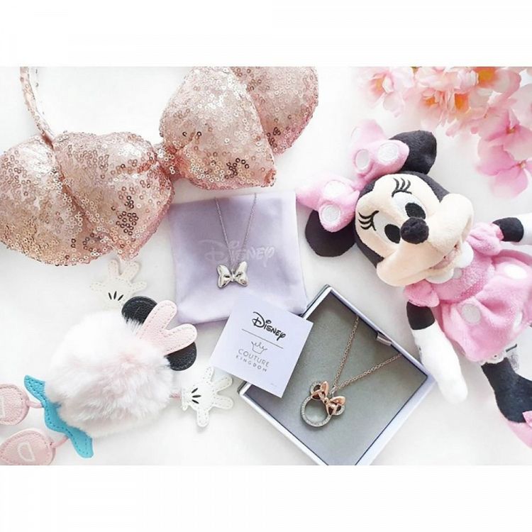 Αλυσίδα με Κρεμαστό 4εκ από Λευκόχρυσο 14kt DISNEY Minnie Mouse