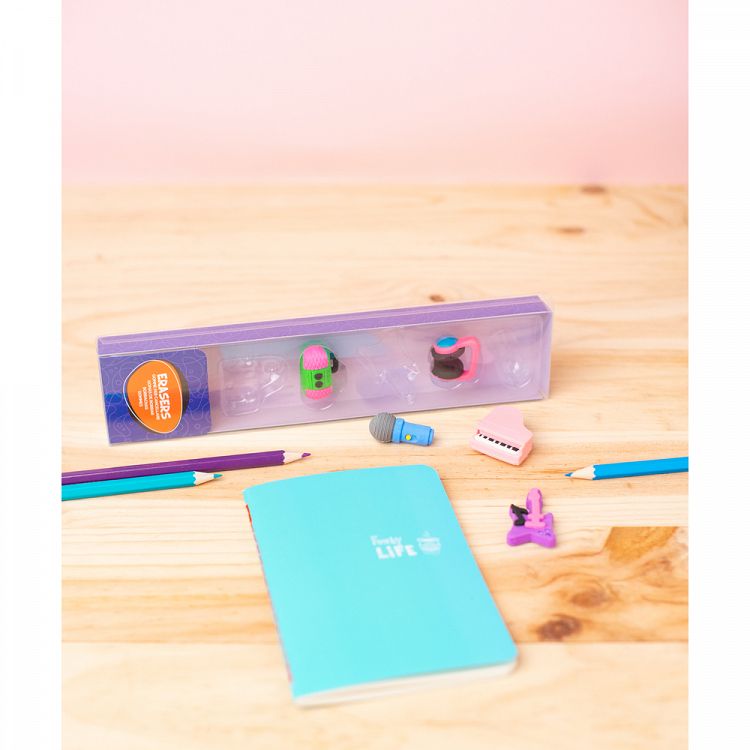Set 5 Erasers Music