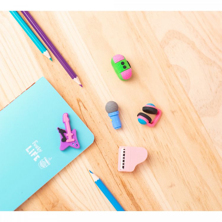 Set 5 Erasers Music