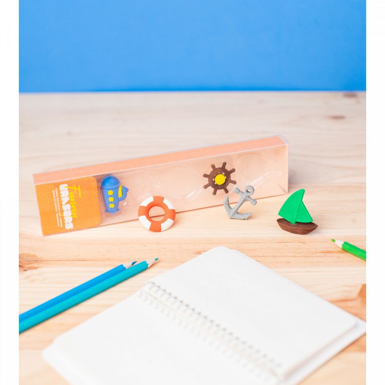 Set 5 Erasers Beach