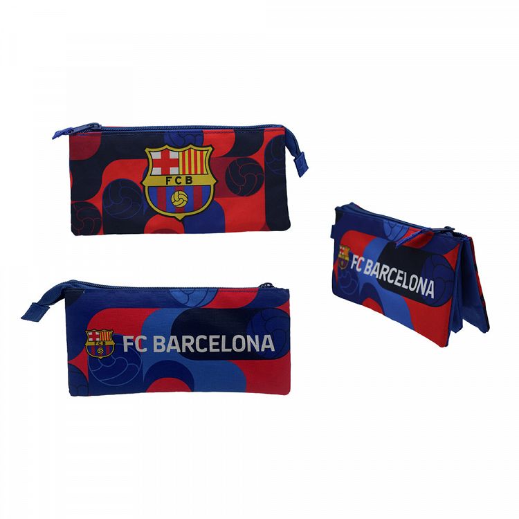 Stationeries Set Triple Pencil Case FC BARCELONA