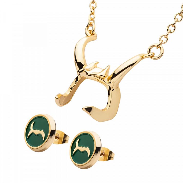 Zinc Alloy Pendant & Earrings Gift Set MARVEL Loki & Sylvie Crowns