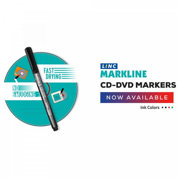 Permanent CD/DVD/OHP Marker LINC Markline/black 10pcs