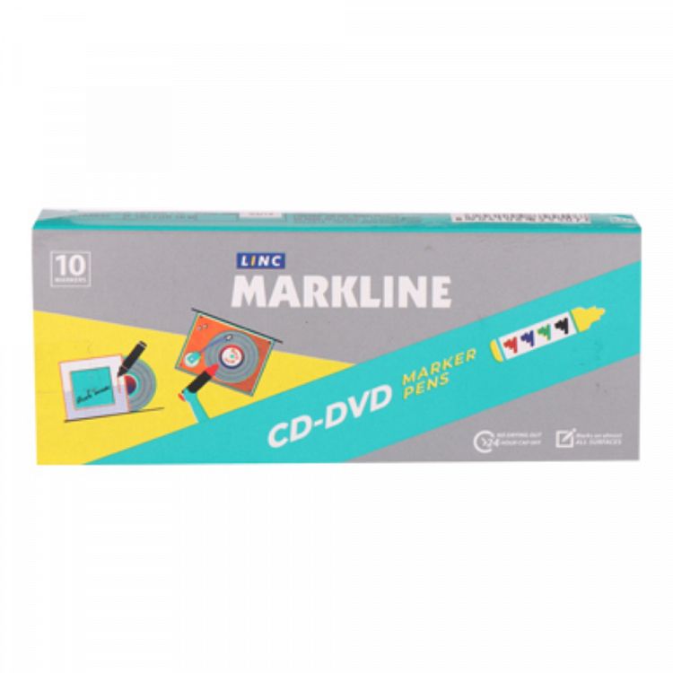 Μαρκαδόρος CD/DVD LINC Markline/μπλε 10τμχ